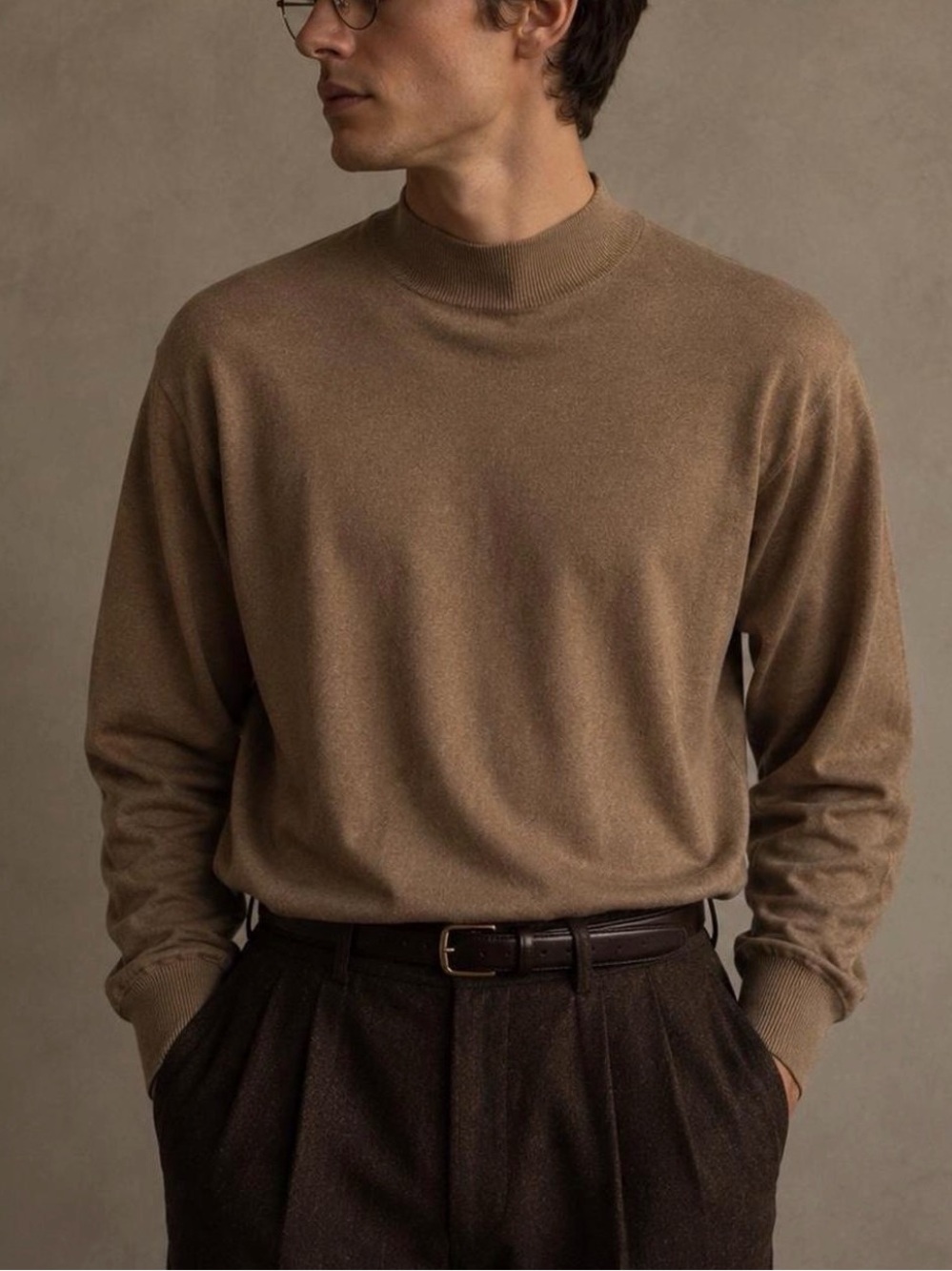Baracuta Silk Cotton Blend Mock Neck Sweater Men’s XL